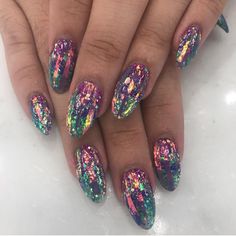 Glamrdip Nail Ideas, Disco Nails, Aqua Nails, Nail Art For Beginners, Fancy Nails Designs, Get Nails, Nail Art Hacks, Bling Nails