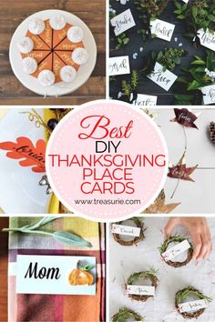 the best diy thanksgiving place cards for kids to use in their homes and crafts