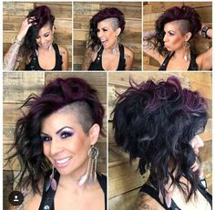 Dark Waves, Shaved Side, Opal Hair, Half Shaved Hair, Longer Pixie Haircut, Shaved Hair Designs, Square Face Hairstyles, Beauty Hairstyles