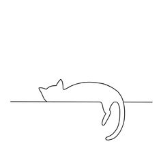 a black and white line drawing of a cat