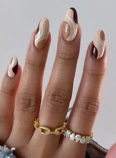 Minimalist Line Art Nails, Hello Nails, Subtle Nails, Beige Nails, Work Nails, Thanksgiving Nails, Neutral Nails, Brown Nails