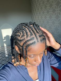 Inspired by @ovoshay on #tiktok #braids #4c #hairstyle #hair #inspo #protectivestyles #mini #twist #beads #pinterest #follow Braids On Natural 4c Hair, Tiktok Braids, Cornrow Hairstyles For School, All Back Hairstyle, Natural Cornrow Hairstyles, Natural 4c Hair, Mini Braids, Natural Hair Pictures, Quick Curly Hairstyles