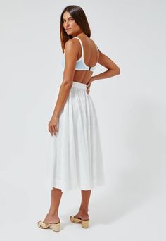 BALLOON WHITE AJOURE PIQUE SKIRT – Lisa Marie Fernandez Balloon Skirt, Lisa Marie Fernandez, The Balloon, Low Waist, Cute Tops, Pale Blue, Backless Dress, Amber, Cover Up