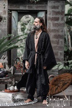 https://chintamanialchemi.com/collections/for-man/products/black-linen-kimono-men-jacket-japanese-kimono-cardigan-linen-clothing-men-bohemian-kimono-robe-wide-sleeves-plus-size-long-kimono Tunic For Men, Japanese Kimono Fashion, Kimono Men, Gilet Kimono, Japanese Yukata, Linen Kimono, Male Kimono, Cardigan Kimono, Bohemian Kimono