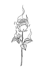 10cm Tattoo Ideas, Masculine Tattoo Designs, Linework Tattoo Stencil, 10 Cm Tattoo, By Myself Tattoo, Sketches Rose, Flower Tattoo Stencil, Rose Drawing Tattoo, Tattoo Outline Drawing