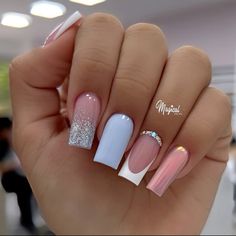 Cute Girly Nails, Light Pink Polish, Nail Art Chrome, Girly Nails, Cute Pink Nails, White Tips, Summer Nail Art, Ombre Nails Glitter, Pink Polish