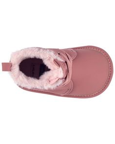 Baby Faux Fur Boot Baby Shoes - Carter's | Carter's Winter Booties With Soft Sole And Closed Toe, Comfortable Pink Booties With Round Toe, Comfortable Soft Round Toe Booties, Cozy Soft Booties With Round Toe, Comfortable Soft Booties With Round Toe, Casual Booties With Plush Lining And Round Toe, Cute Soft Booties With Round Toe, Winter Round Toe Booties, Casual Round Toe Booties With Plush Lining