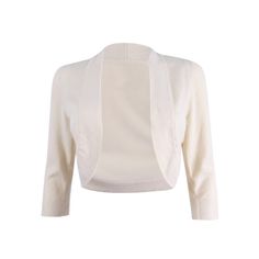 100% Rayon Color: Ivory 3/4 Sleeve Open Cardigan. Casual Rayon T-Shirt. Chic Fitted 3/4 Sleeve Shrug, White 3/4 Sleeve Tops For Winter, Fitted Beige Cotton Cardigan, Fitted Cotton Spring Shrug, Spring Fitted Cotton Shrug, Classic White Cardigan For Spring, Fitted Cotton Shrug For Spring, Elegant White Outerwear With 3/4 Sleeves, Classic White Spring Cardigan