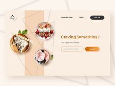 a web page with some food items on it