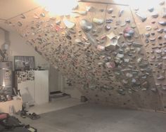 a room filled with lots of climbing equipment