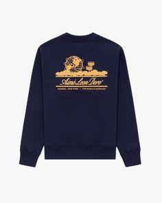 Aime Leon Dore Sweatshirt, Leon Dore, Navy Crewneck, Aime Leon Dore, French Terry Fabric, French Terry, Dream Closet, Ups, Crewneck Sweatshirt