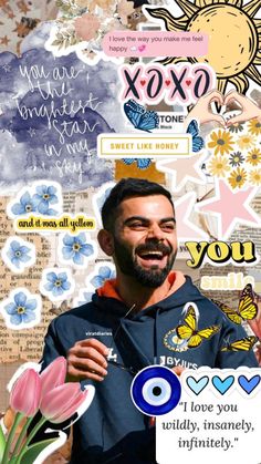 a collage with flowers, pictures and words on it that say you love someone