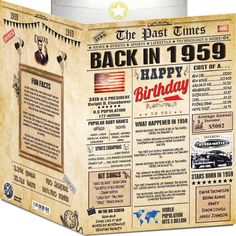 the back in 1950 birthday card is open to reveal information about what it's like