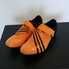 Brand New, Never Been Used Shoes For Sprinting W/Spikes Orange Training Sneakers With Rubber Sole, Adidas Orange Sneakers For Sports, Adidas Orange Sports Sneakers, Breathable Orange Adidas Sneakers, Sprint Shoes, Adidas Orange, Used Shoes, Shoes Adidas, Black Orange