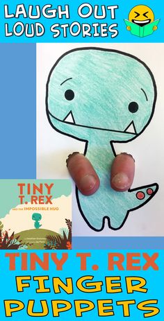 Puppet Stories For Preschoolers, T Rex Preschool Craft, T Rex Activities For Preschool, Dinosaur Finger Puppets Free Printable, Dinovember At The Library, Story Time Crafts, Dinosaur Storytime, Bookworm Craft