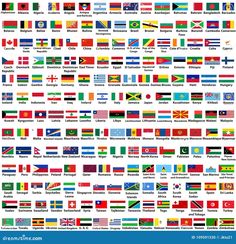 the world's flags are shown in different colors