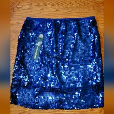 Sequence Skirt Navy Blue Brand New Blue Pencil Skirt For Night Out, Blue Mini Skirt For Party, Blue Mini Skirt For Night Out, Blue Lined Mini Skirt For Night Out, Blue Lined Skirt Bottoms For Night Out, Blue Lined Skirt For Party, Magenta Skirt, Sequence Skirt, Couture Skirts