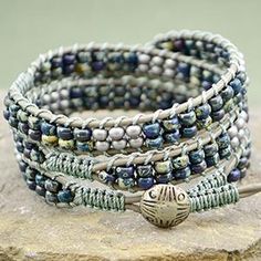 His, Hers, & BFF- Cloudy Day – Beadshop.com Bead Wrap Bracelet, Bracelet Diy, Seed Bead Bracelets