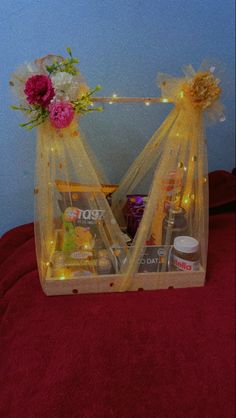 wooden tray Gift hamper Make Up Hamper Ideas, Chocolate Basket Ideas Gift, Gifts Hampers Ideas, Rakhi Chocolate Hamper, How To Make Gift Hampers, Chocolate Hamper Ideas Baskets, Hamper Decoration Ideas Gift, Hamper Basket Ideas