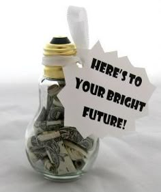 there's to your bright future sign in a jar full of money