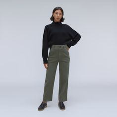 The Organic Wide-Leg Pant Kambaba – Everlane Everlane Goweave Dress, Affordable Everlane Tops For Spring, Cheap Everlane Tops For Spring, Everlane Cropped Wide Leg Pants, Everlane Organic Wide Leg Pant, Drape Pants, Cropped Chinos, Wide Leg Crop Pants, Cropped Wide Leg Pants