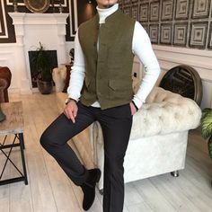 Cepken Yelek Street Casual Men, Stylish Men Casual, Designer Suits For Men, Slim Fit Suit, Designer Suits, Stylish Men, Vest Dress, Saree Blouse, Mens Suits