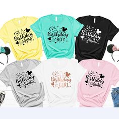 Disney Birthday Shirt, Disney Birthday Squad Shirts, Disney Family Shirt Family Shirts Disney, Family Disney Shirts Matching, Disney Birthday Shirt, Disney Family Shirts, Birthday Squad Shirts, Disney Vacation Shirts, Family Disney Trip, Matching Disney Shirts, Disney Trip Shirts