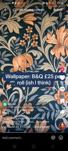 the wallpaper app is open and it's showing what to do with it