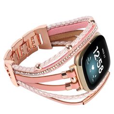 PRICES MAY VARY. Compatible Models and & Size: Boho Bracelets Jewelry Multi-layer wrap printed beaded straps compatible with Fitbit Versa 3/Fitbit Sense smartwatch Band only, Note: Not suitable for Fitbit Versa & Versa 2 & Versa Lite & Versa SE.(Tracker is Not included) Fits most people's wrists. Suitable for 5.3-7.5 inch wrists. Choose the size you need Unique Design: Unique leather bands/bracelets/bangles leopard/cheetah print style beautiful bands around your wrist.This band is stunning and s Fitbit Versa 3, Leather Wristbands, Adjustable Jewelry, Wrap Bracelets, Gifts For Your Mom, Vintage Band, Boho Bracelets, Leather Wraps, Leather Band