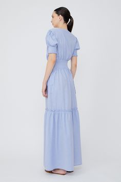 Made from cotton, this Liam dress has en effortlessly glamorous silhouette with a elasticized waistband to accentuate your frame. Because of its unique tied died print, this will became your seasons favorite. Wear in Malva or Blue. Details & Care 100% cotton Maxi dress V-neckline Wide elastic waistband Short sleeves with wide elastic band Machine wash cold, do not bleach, tumble dry low, low iron Size & Fit Fits true to size, take your normal size Designed to be worn loose Model is 5’10’’ (1.75 Cotton Dresses With Gathered Waist And Short Sleeves, Cotton Ruched Maxi Dress For Daywear, Cotton Maxi Dress With Tie Waist For Daywear, Cotton Maxi Dress With Gathered Waist For Daywear, Spring Cotton Midi Dress With Elastic Waistband, Spring Cotton Maxi Dress With Elastic Waistband, Cotton Maxi Dress With Elastic Waistband, Cotton V-neck Maxi Dress With Tie Waist, Casual Cotton Maxi Dress With Gathered Waist