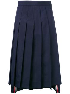 Shop Thom Browne School Uniform Pleated Skirt with Express Delivery - FARFETCH School Uniform Long Skirt, Uniform Dressing, Pleated Skirt Blue, Pleated School Skirt, School Skirt, Knife Pleats, Pleated Long Skirt, Navy Skirt, School Clothes