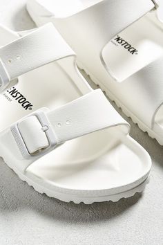 Slide View: 3: Birkenstock Arizona EVA Sandal Plastic Birkenstock, White Birks, Arizona Silhouette, Birkenstock Birkenstock, Birkenstock Arizona Eva, White Birkenstocks, Eva Sandals, Arizona Eva, 2024 Wishlist