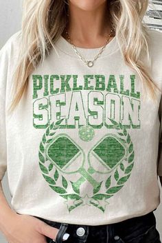 PICKLEBALL SEASON GRAPHIC T-SHIRTPREMIUM COTTONUNISEX SIZINGCLASSIC FITMade In: USAFabric Contents: 100% Cotton Pickle Balls, Restoration Hardware Style, Style Aesthetics, About Us Page, Tennis Club, Pink Sand