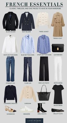 Basic For Wardrobe, Must Have Classic Wardrobe, Must Have Minimalist Wardrobe, After 50 Fashion 50 Style, French Simple Style, Timeless Basic Outfits, Simple Parisian Style, Basic Clothes To Have, How To Have A Capsule Wardrobe