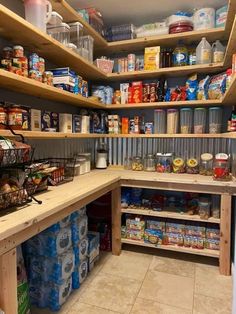 an organized pantry with lots of food items