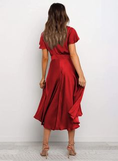 Gorgeous Red Satin Short Sleeve A-Line Midi Party Dress Imported 100% Polyester Pull on closure Hand Wash / Machine wash Brand Size Dress Bust Waist Hip XS 0-2 31-32.5'' 23-24'' 31-34" S 4--6 33-35'' 25-26'' 35-37" M 8--10 35-36'' 27-28'' 38-39" L 12--14 38-40'' 29-31'' 40-42" XL 14-16 40-42'' 33.5-36'' 44-46" 2XL 18-20 42-44'' 37-40'' 47-50" 3XL 22-24 44-46'' 41-46'' 51-55" 4XL 26-28 46-48'' 47-50'' 56-60" Satin Short Sleeve, Midi Party Dress, Satin Short, Winter Knit Hats, Boot Accessories, Red Satin, Winter Knits, Sunglass Frames, Boots Men