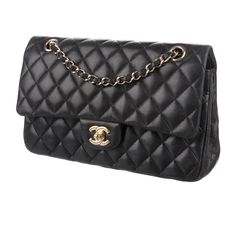 Chanel Shoulder Bag By Karl Lagerfeld Vintage Black Lambskin Interlocking Cc Logo, Quilted Pattern & Chain-Link Accent Gold-Tone Hardware Chain-Link Shoulder Strap Leather Lining & Three Interior Pockets Flap Closure At Front Chanel Quilted Bag, Chanel Shoulder Bag, Quilted Pattern, Baddie Hairstyles, Chanel Bags, Cc Logo, Chanel Bag, Karl Lagerfeld, Chain Link