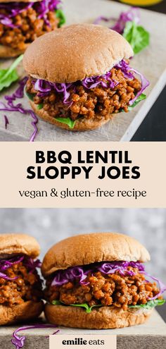 bbq lenti sloppy joes with cabbage and gluten - free recipe