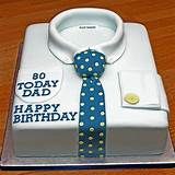 a birthday cake with a blue tie and white shirt on the top that says 80 today dad happy birthday