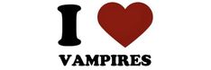 the words i love vampires are written in black and red on a white background