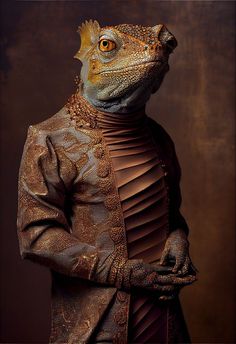 a lizard in a leather jacket with his hands on his hips