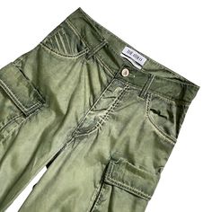 THE ATTICO Fern Long Pant in Military GreenSize 36IT // US XXSmallColor Wash Green Preloved **Fading and blemishes of color are part of these pants' style.**Please check measurements and brand size chart before purchasing.**Both sides of the pants had loose threads and were professionally repaired. Please take a look at pictures number 4 and 5.Approx. Measurements Inseam 34.5"Waist 14.5"Hips 17.5"Rise 11"Website DetailsSelf: 100% polyesterLining: 100% cotton. Made in Italy. Hand wash. Zip fly wi Green Cargo Style Wide Leg Pants, Green Full-length Cargo Jeans, Green Straight Leg Jeans With Cargo Pockets, High Waist Green Cargo Jeans With Hip Pockets, Green High Waist Parachute Pants With Belt Loops, Green Wide Leg Cargo Pants With Hip Pockets, High Waist Green Jeans With Hip Pockets, Green Full-length Jeans With Side Pockets, Green High Waist Cargo Bottoms