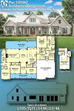 the floor plan for this house is very large and has two master suites on each side