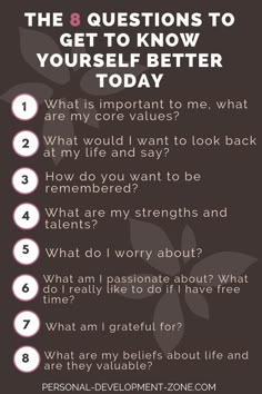 Who are you and where are you going? What’s important to you? What makes you happy? Become comfortable being who you are by discovering yourself! Know Myself Questions | Know Yourself Questions | Personal Development | Self Improvement #knowyourself #knowmyself #personaldevelopment #selfimprovement #pdzone Self Development Apps, Knowing Who You Are, Become Who You Are, Who Are You Questions, Know Myself Questions, Discovering Myself, Discovering Yourself, Know Myself, Get To Know Yourself