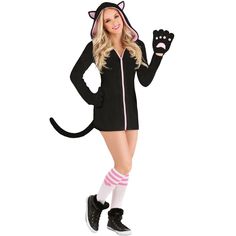 a woman dressed in a cat costume