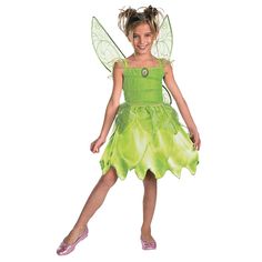 Toddler Girls' Disney Peter Pan Tink And The Fairy Rescue Tinker Bell Costume - Size 3t-4t - Green Tinkerbell Halloween Costume, Tinkerbell Outfit, Garden Fairy Costume, Bell Costume, Tinkerbell Costume, Tinker Bell Costume, Classic Girl, Garden Fairy, Belle Dress