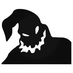 a black and white silhouette of a dog with teeth on it's head, in front of a white background