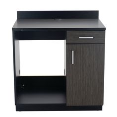 a black and brown cabinet with white background