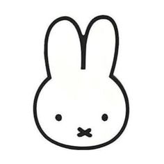 a black and white drawing of a rabbit face