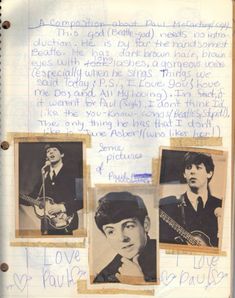 a piece of paper with pictures of elvis presley on it and handwritten notes about elvis presley